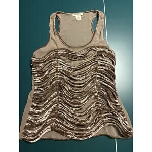 Arden B Vintage Brown Velvet Racerback Size Medium